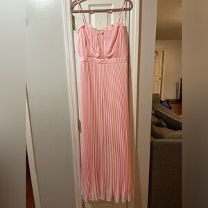NWOT!! Lulu’s light pink pleated sleeveless maxi dress, size XL women’s